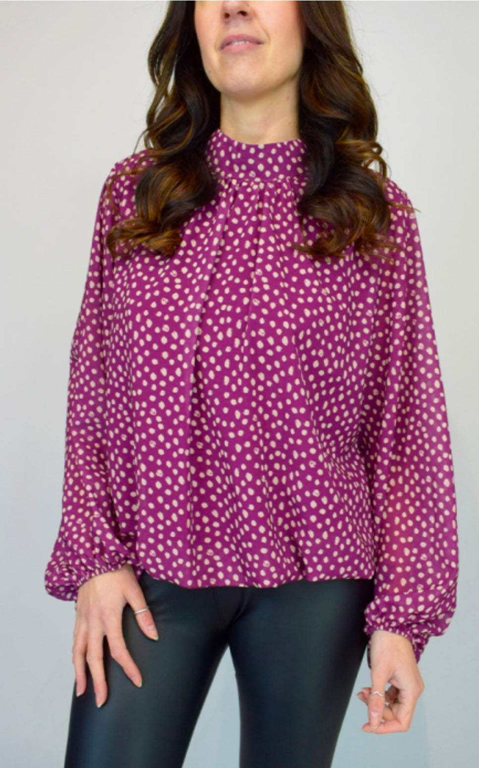 Isadora - Pebble Spot Italian Volume Sleeve Top