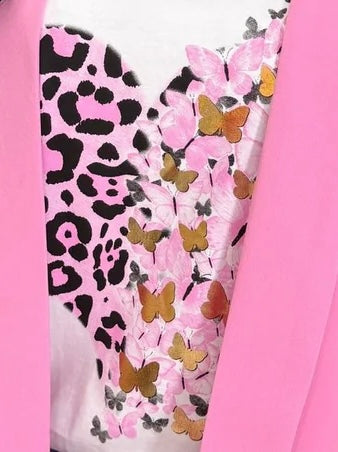 Leopard Butterfly Cotton T-Shirt Top