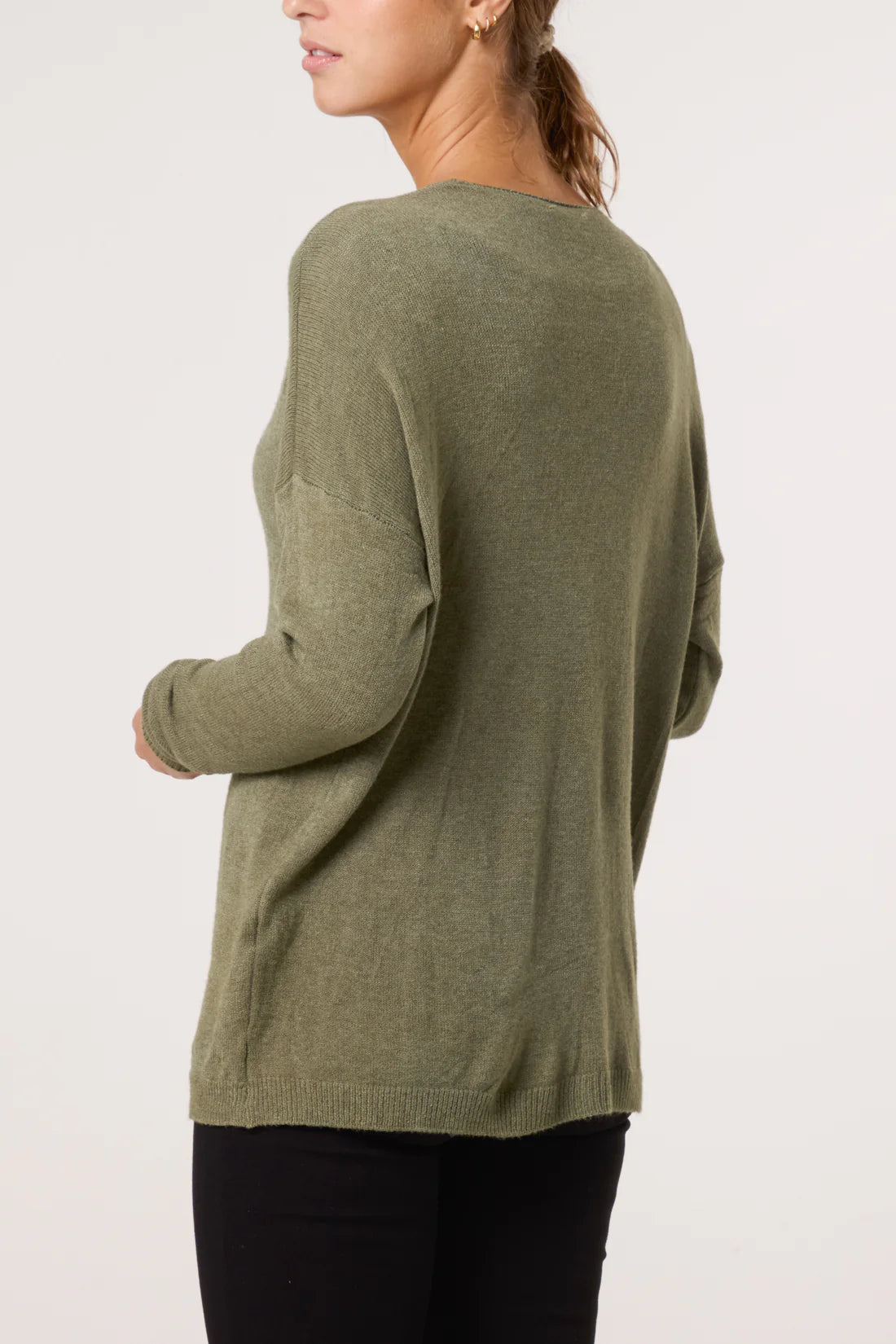 Gold Buttons Long Sleeve Cardigan