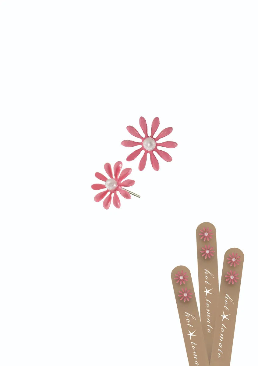 Petit Daisy W/Faux Pearl Centre - Candy / Natural