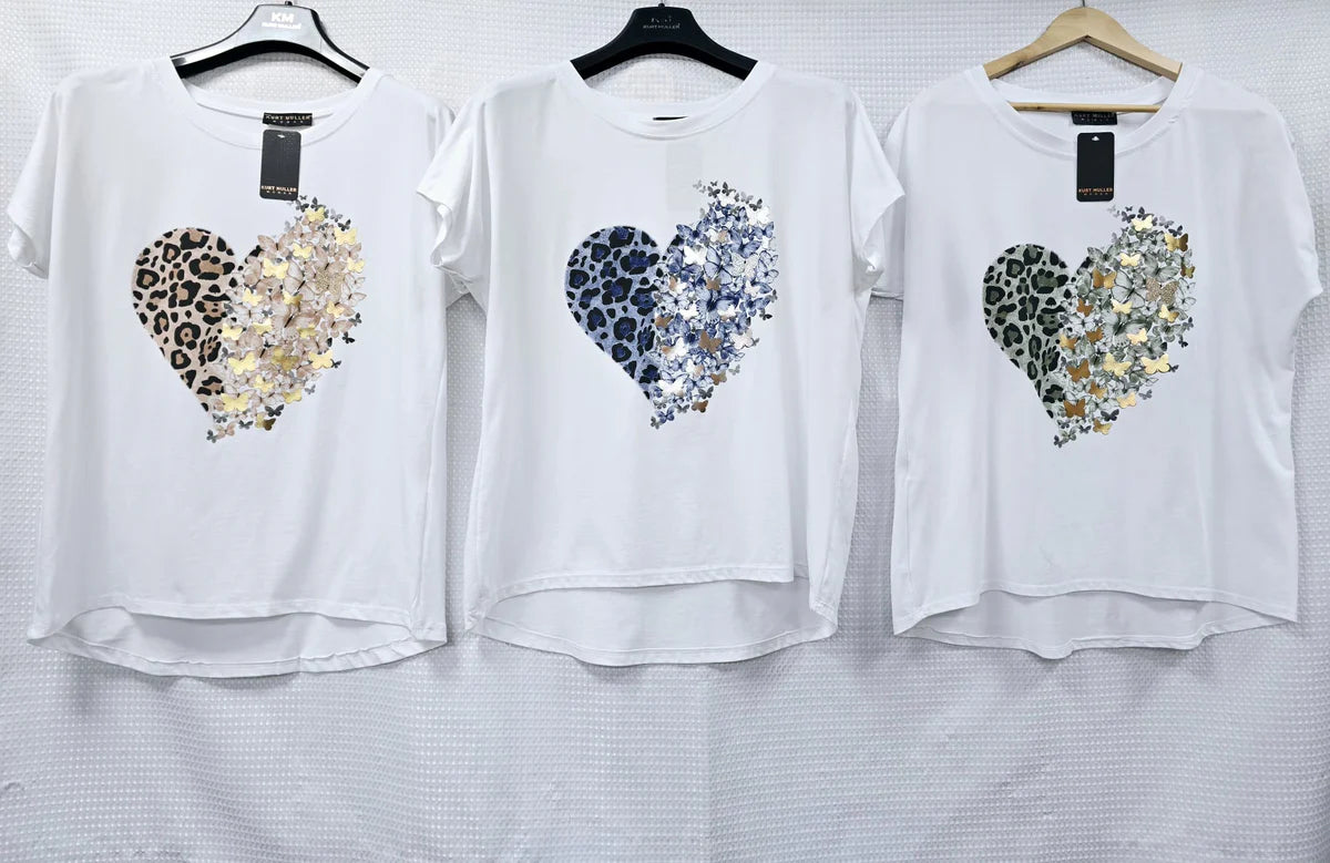 Leopard Butterfly Cotton T-Shirt Top