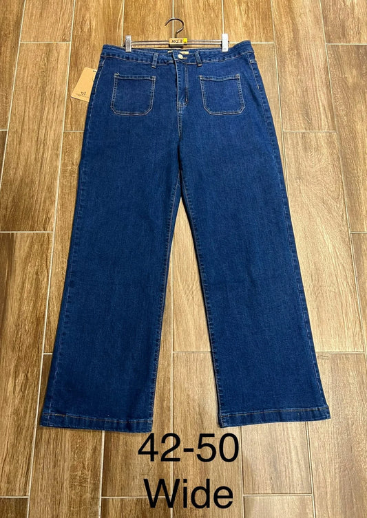 Plus Size Wide Leg Two Front Pocket Voggo Jeans