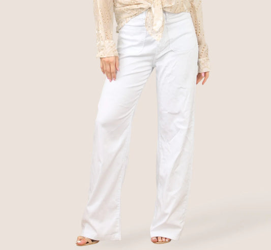 Wide Leg White Two Front Pocket Voggo Jeans