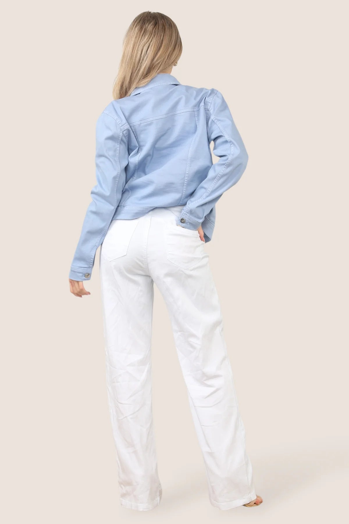 Wide Leg White Two Front Pocket Voggo Jeans