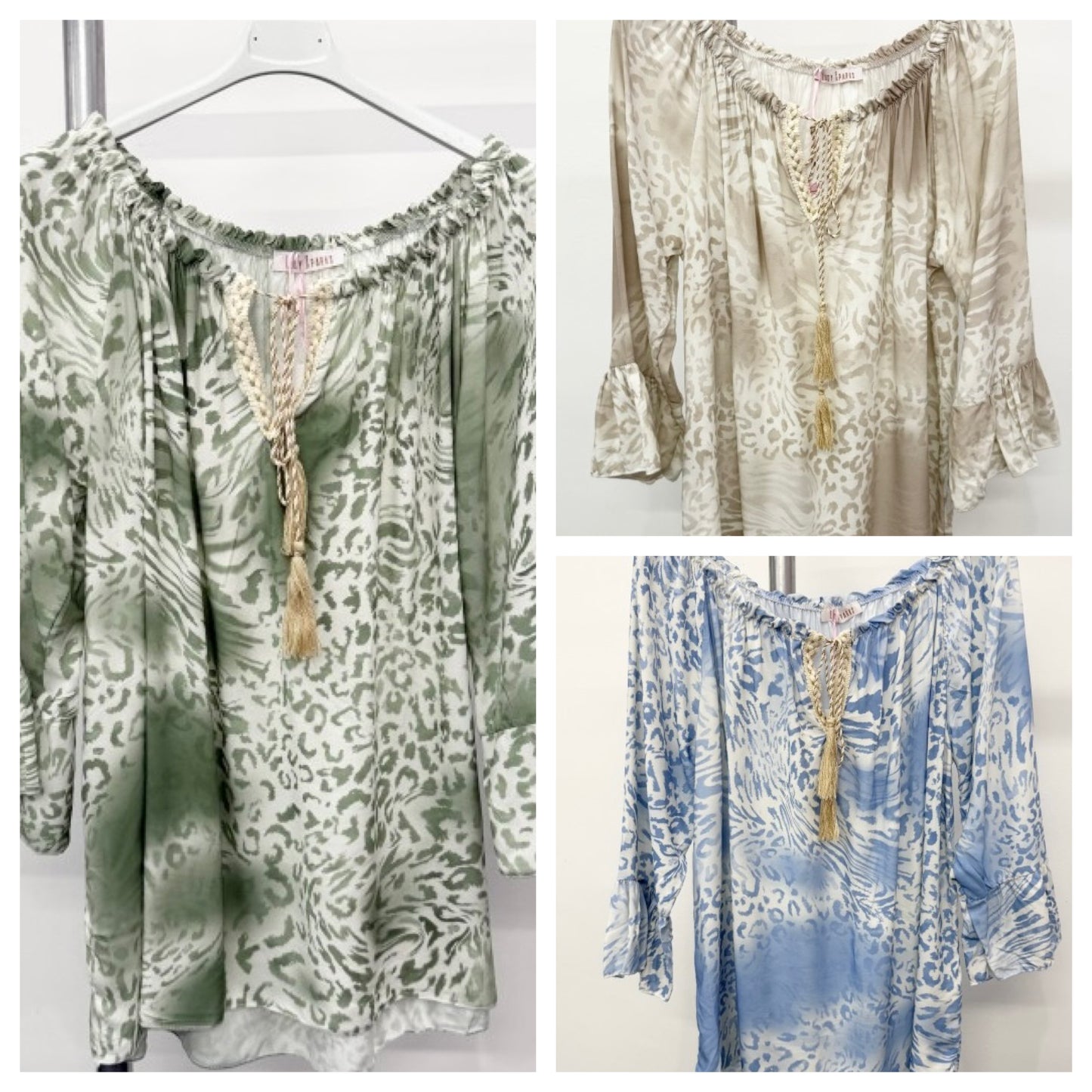 Plus Size Italian Animal Print Bardot Blouse