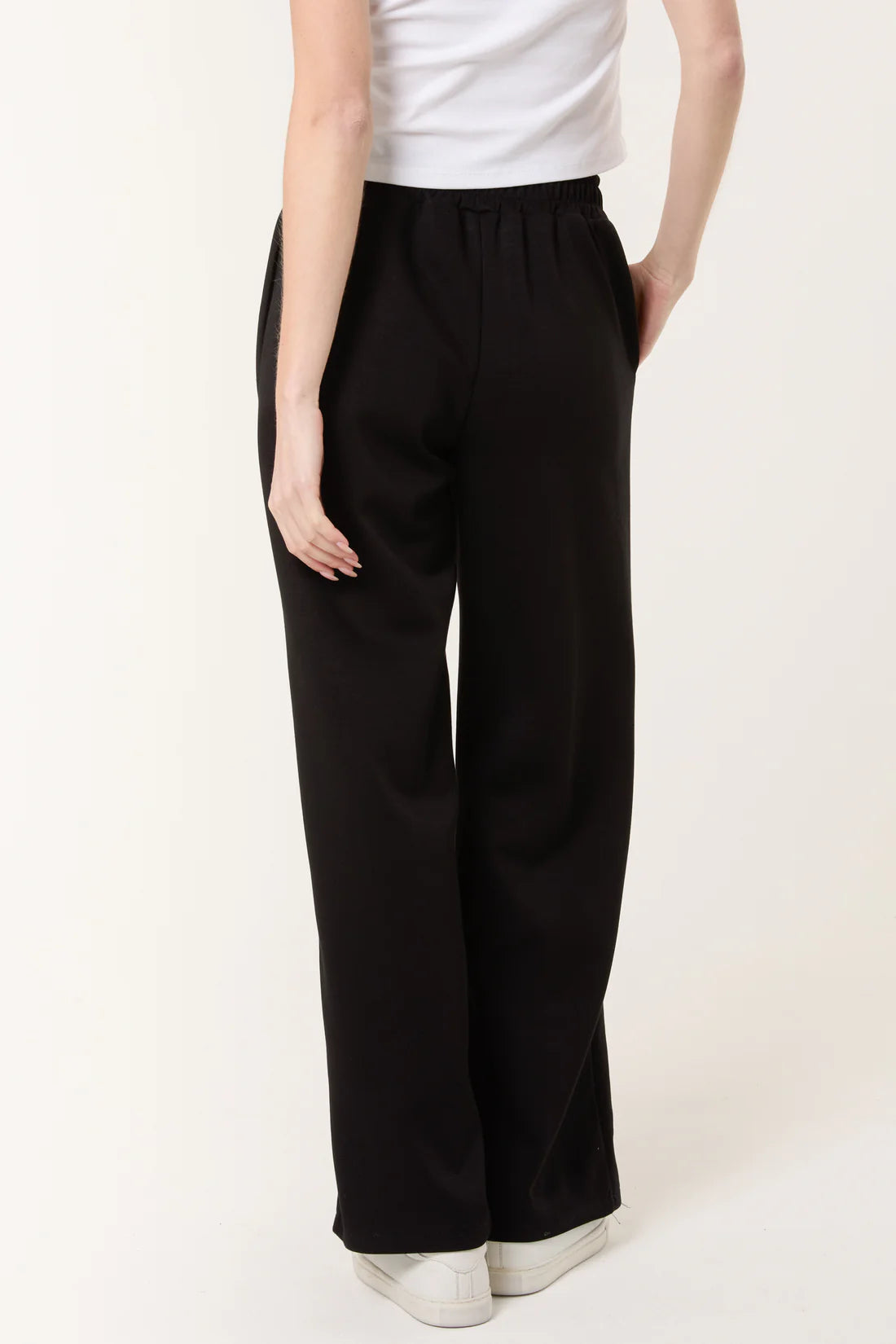 Drawstring Crease Front Sweat Trousers