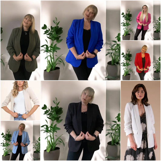 Trudy Italian Ruched Sleeve Blazer