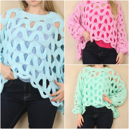 Gigi Chunky Knit Crochet Style Jumper