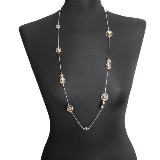 Mixed Orbit Bead Long Chain Necklace