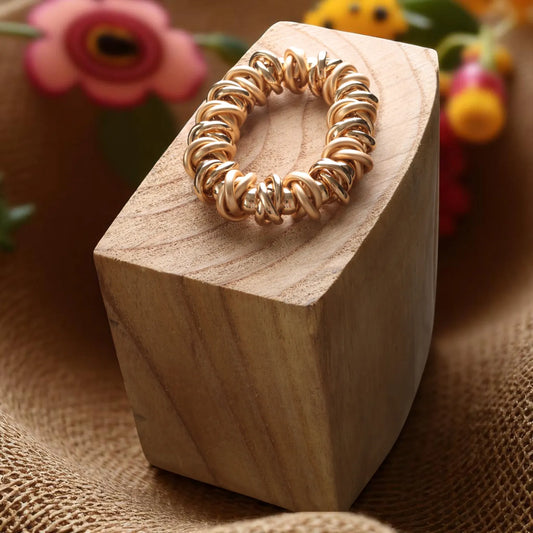 Fancy Knots on Stretch Bracelet - Gold Colour