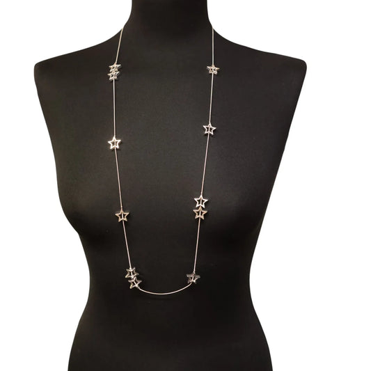 Cascading Star Necklace - Silver Colour