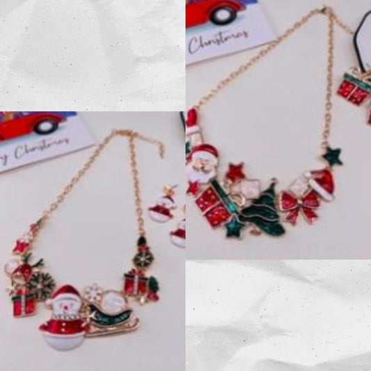 Christmas Necklace and Earrings Set