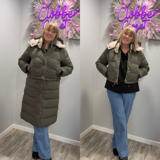 Hooded Puffer 2 in 1 Coat/Jacket