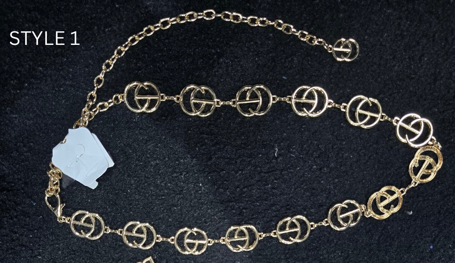 Gold Colour Chain Inspired Belts