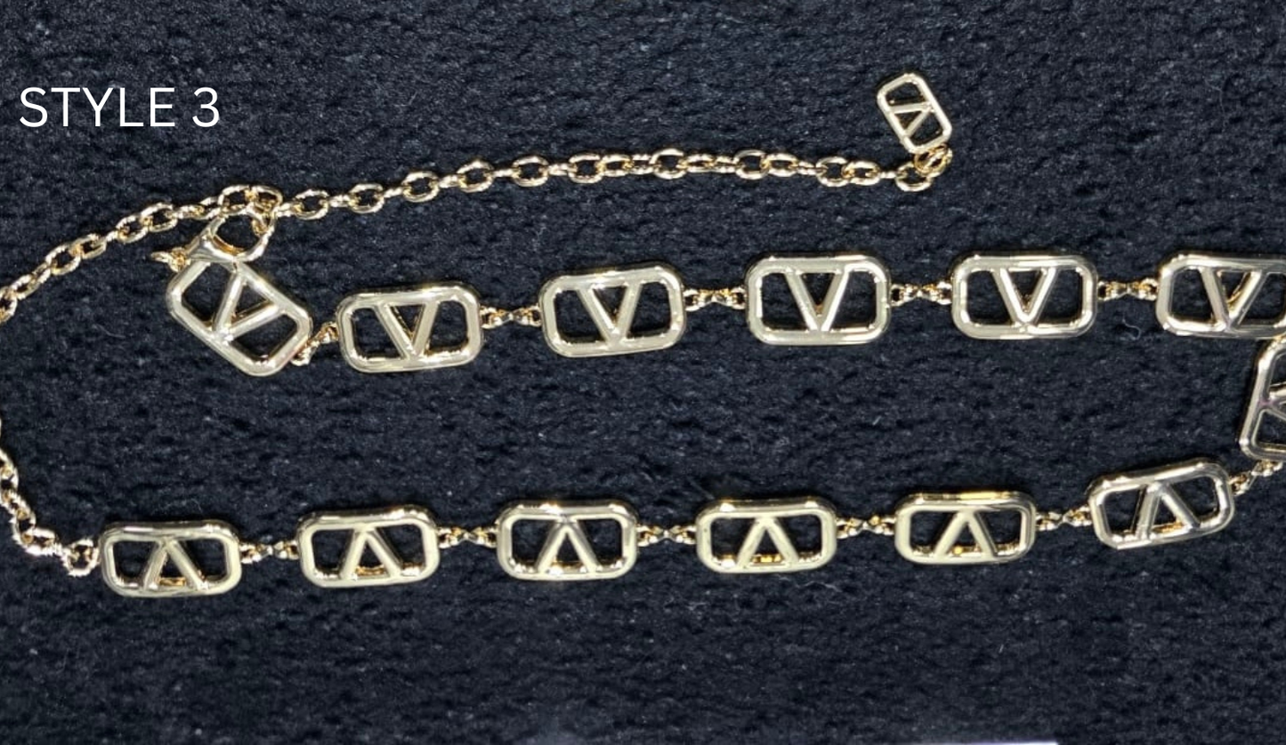 Gold Colour Chain Inspired Belts