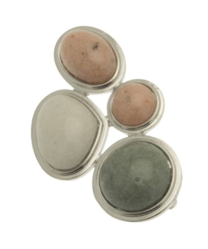 Miss Milly Multicolour Stone Resin Brooch on a white background