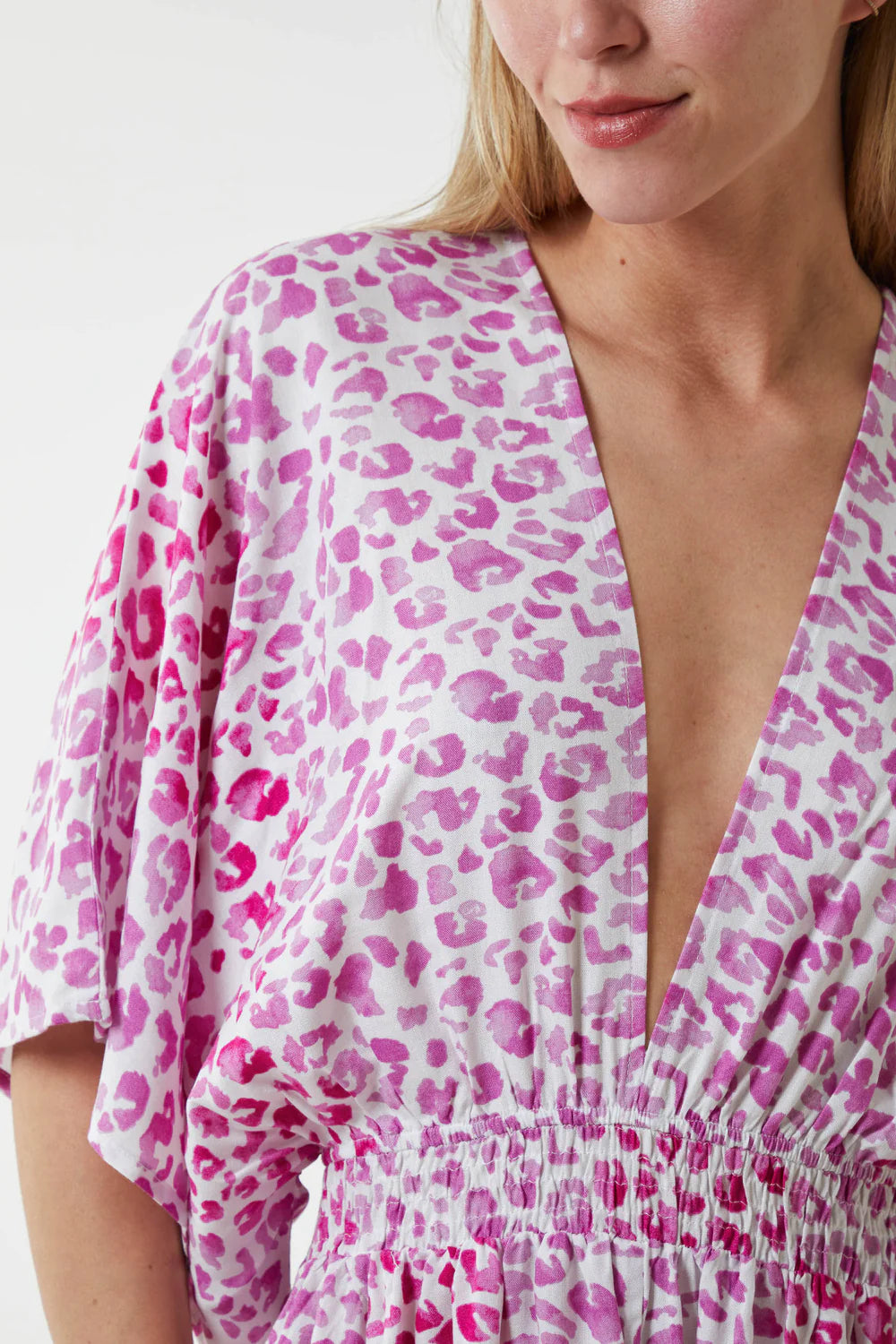 Fearless Neon Pink Leopard Print Wide Leg Jumpsuit