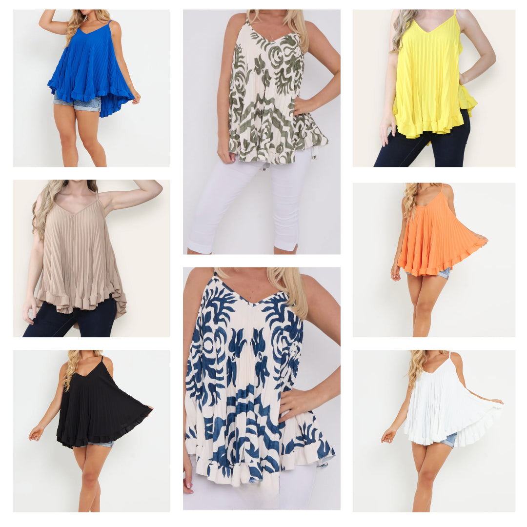 Italian Basic Pleat Frill Vest