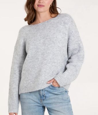 Libby - Silver Sequin Bow 2 In 1 Jumper/Cardigan - Grey