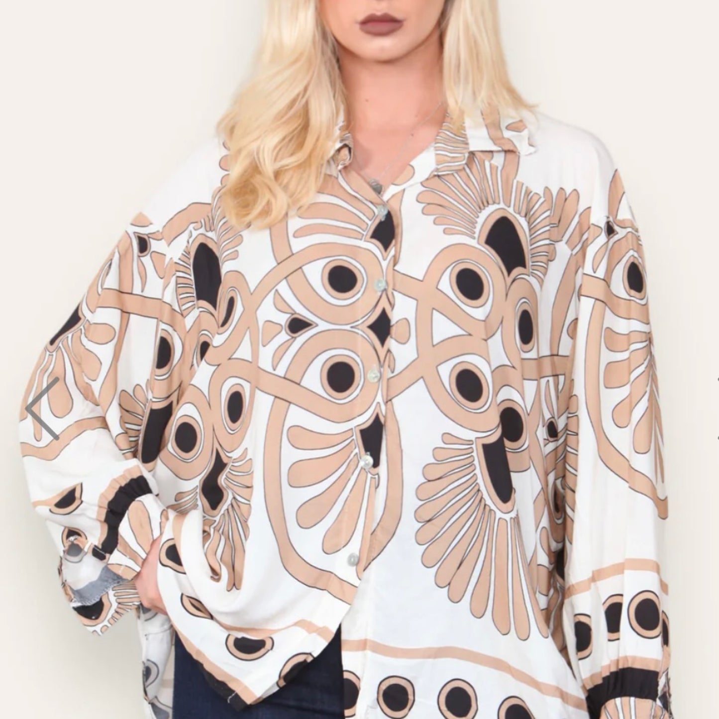 Lana - Italian Patterned Oversized Shirt