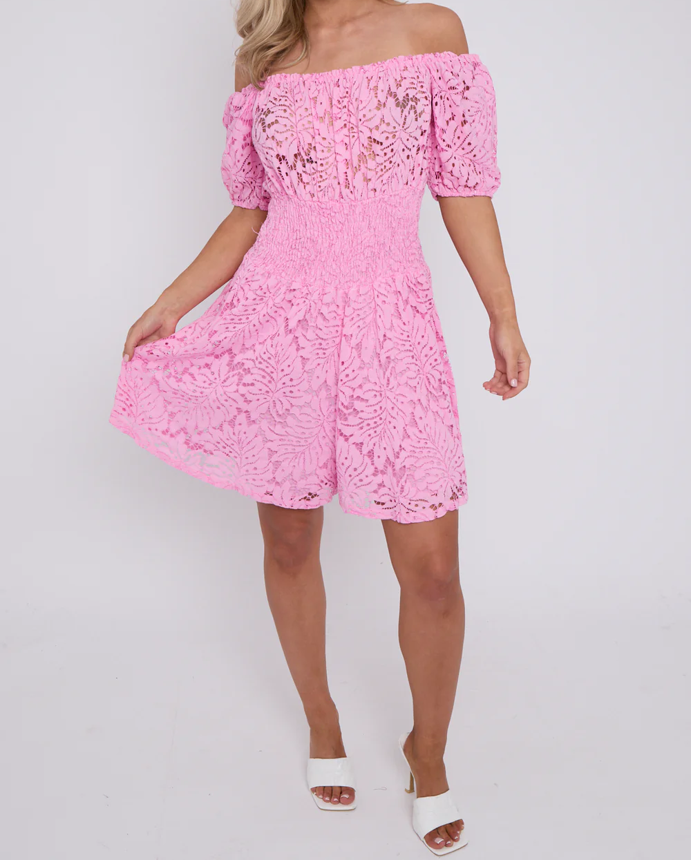 Emma All Over Lace Bardot Playsuit