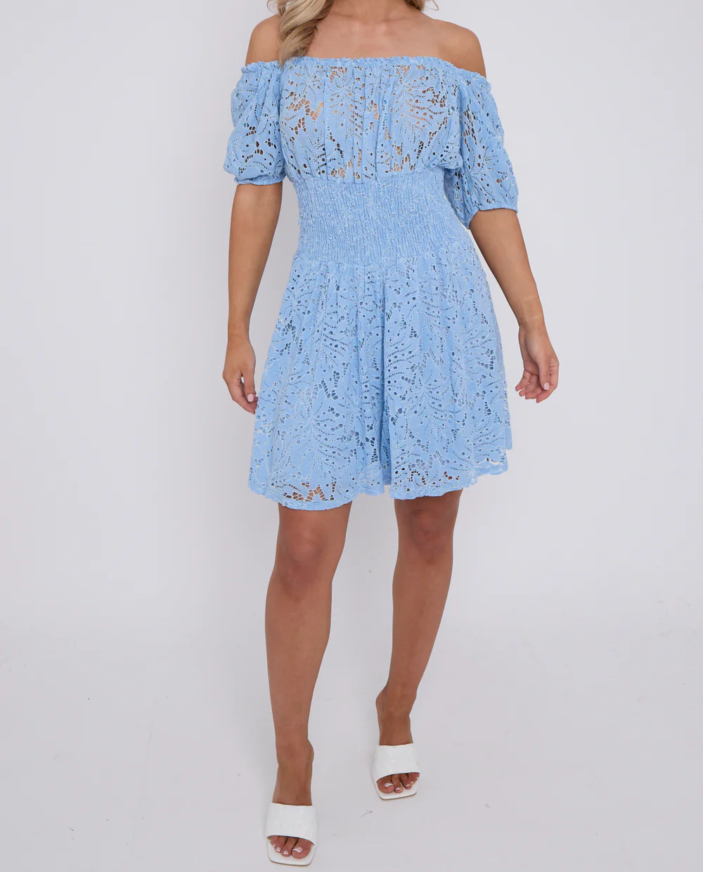 Emma All Over Lace Bardot Playsuit