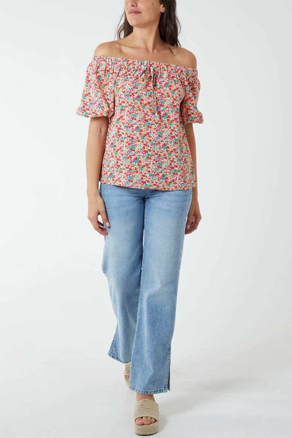 Debbie Ditsy Floral Bardot Top