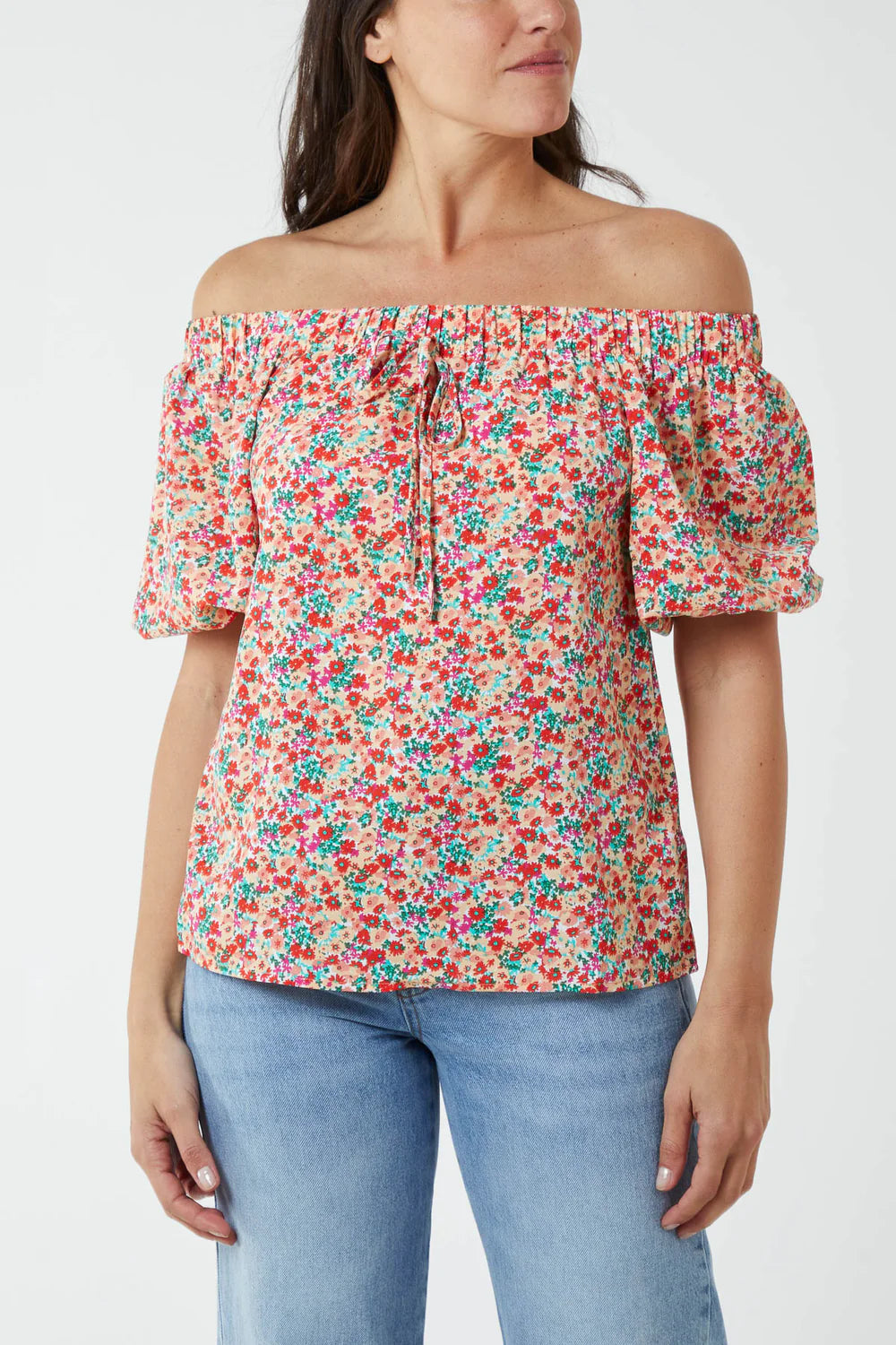 Debbie Ditsy Floral Bardot Top
