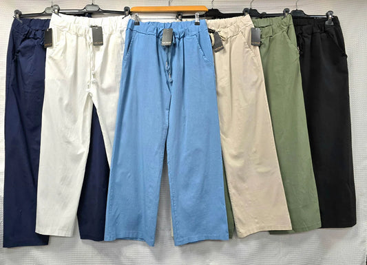Plain Wide Leg Stretch Magic Trousers