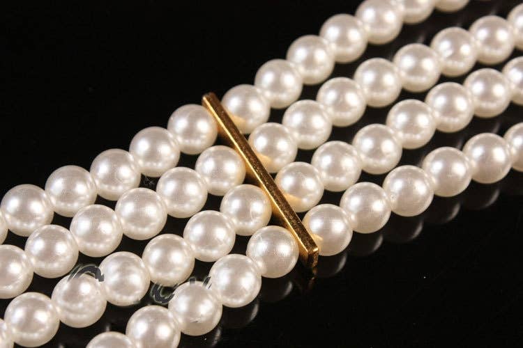 Crystal sparkle oval buckle starchy belt in Ivory