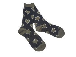 Heart Pattern Socks - Green