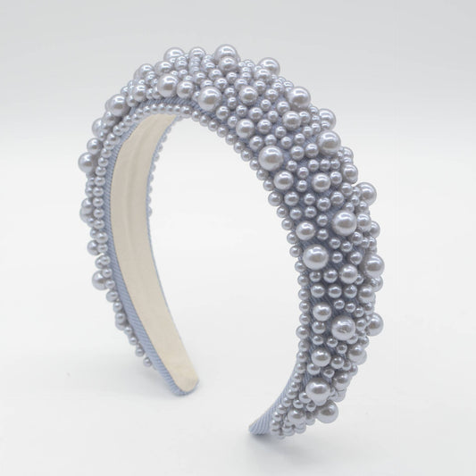 Silver Chunky Pearl Headband: