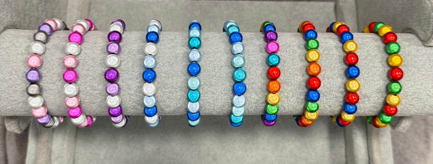 Multicoloured Miracle Bead 3D Illuminating  Elasticated Bracelet