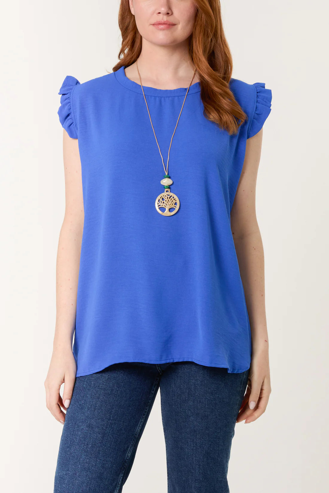 Necklace Frill Sleeve Top