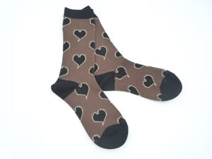 Heart Pattern Socks - Black