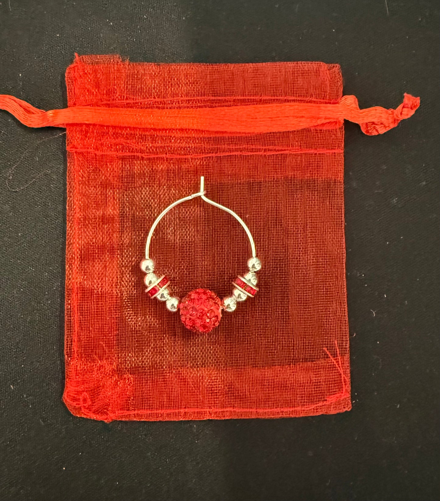Shamballa Bead Wine Glass Charms