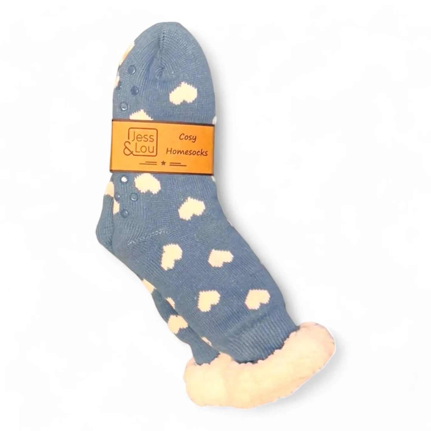 Jess & Lou Heart Super Cosy Lined Socks