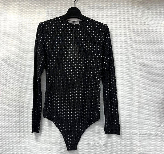 Black Sparkle Velour Sequin Body Suit