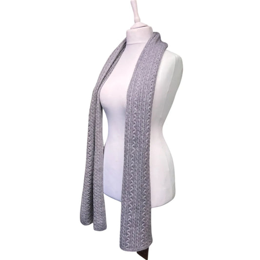 Jess & Lou Grey Cable Knit Scarf