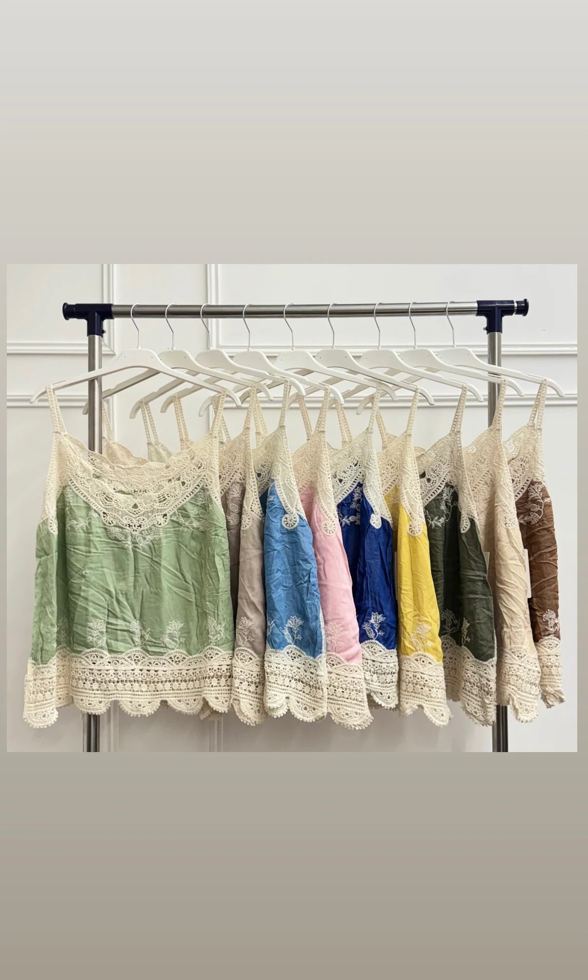 Meadow Crochet Embroidered Pattern Vest Top