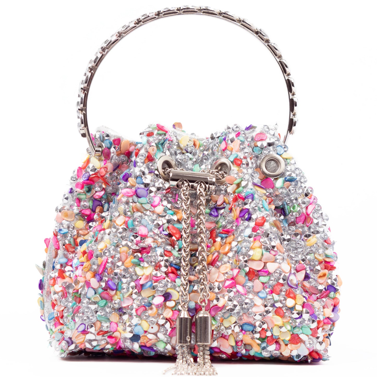 Rainbow Shimmering Bucket Bag in Multicolour Shells
