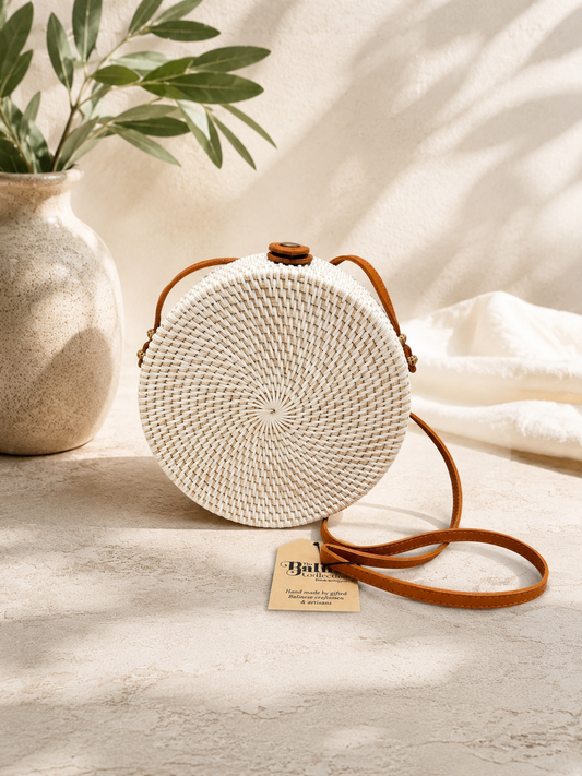 The Bail Collection - 
The Bail Collection - 
White Rattan Cross Body/Shoulder Bag