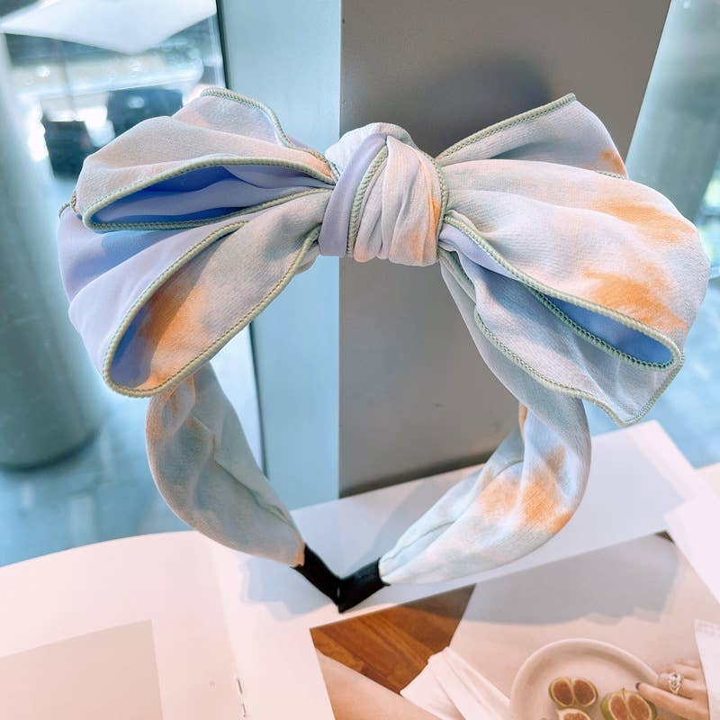 Blue Comfortable Chic Bow Headband