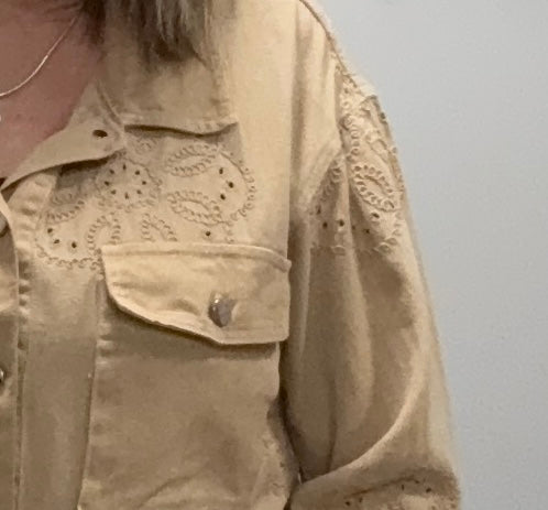 Broderie Anglaise Cotton Drill Jacket
