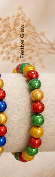 Multicoloured Miracle Bead 3D Illuminating  Elasticated Bracelet