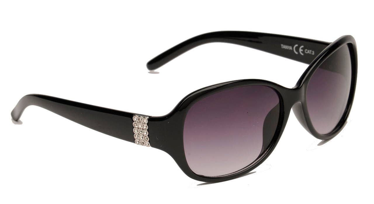 Tanya - Ladies Fashion Sunglasses- Brown Tortoise Shell or Black