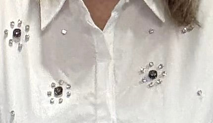 Zeta Otto White Circles Diamante Shirt