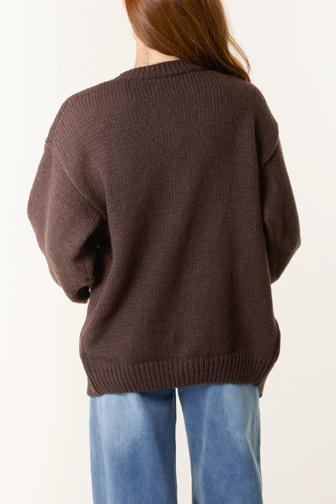 Edge to Edge Open Front 3D Daisy Flower Cardigan