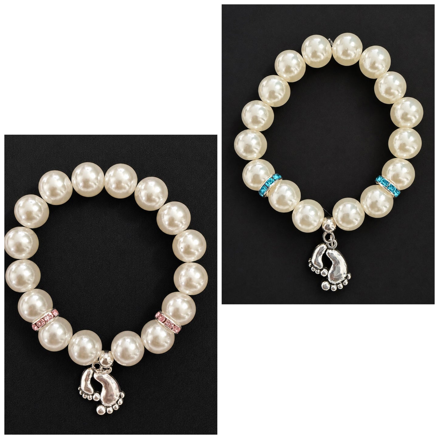 Faux Pearl 12mm Bead Baby Shower/Gender Reveal Bracelets (Copy)