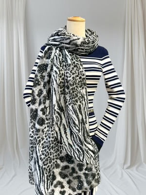 Glitter Leopard Print Scarf